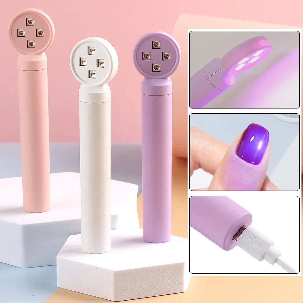45 Seconds Mini Convenient Rechargeable Style Hot Pink Nail Lamp Household Handheld Nail Polish Curing Light