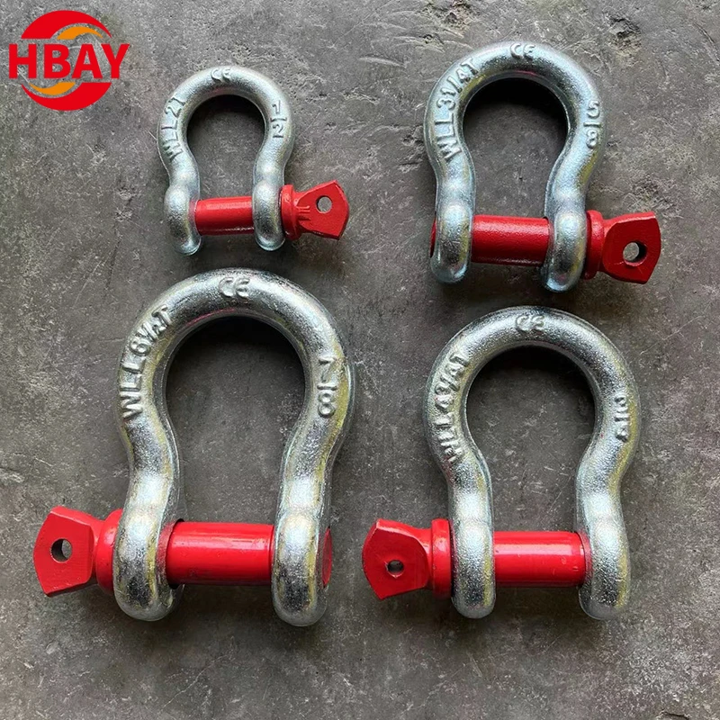 Rigging Wholesale G209 US Type Alloy Steel Tow Shackle 1-85T Lifting Shackle with D Ring Bow Shackles