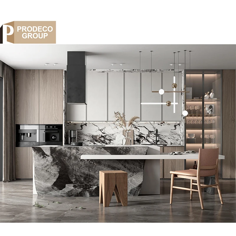 Дизайн Prodeco высококачественные современные кухонные шкафы на заказ 2024 с аксессуарами для маленькой комнаты современный