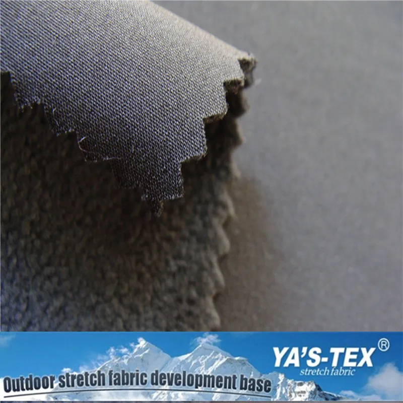 Rip-Stop softshell fabric four way stretch bonded polar fleece with TPU membrane fabric