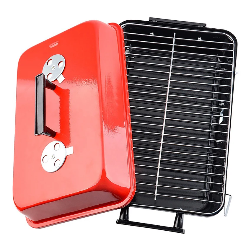 Hot sale mini Square hamburger barbeque camping charcoal bbq grill portable machine