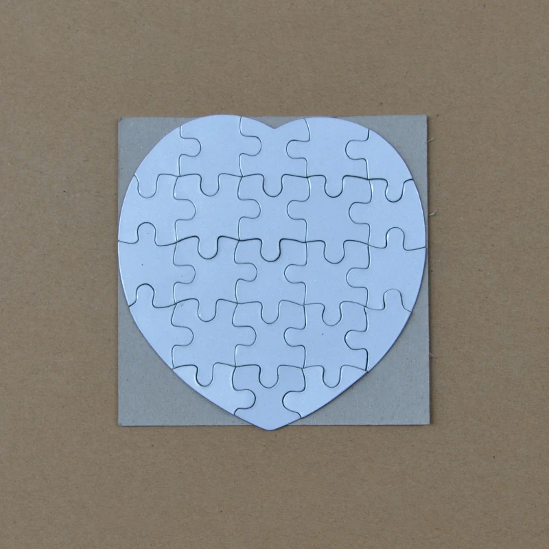 Customise blank  Blank sublimation jigsaw puzzle,heart puzzle,9.5*9.5cm,23pcs