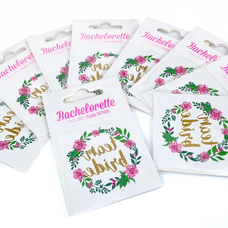 Team Bride wreath bridesmaid tattoo stickers color golden bachelor party wedding wedding body stickers wholesale
