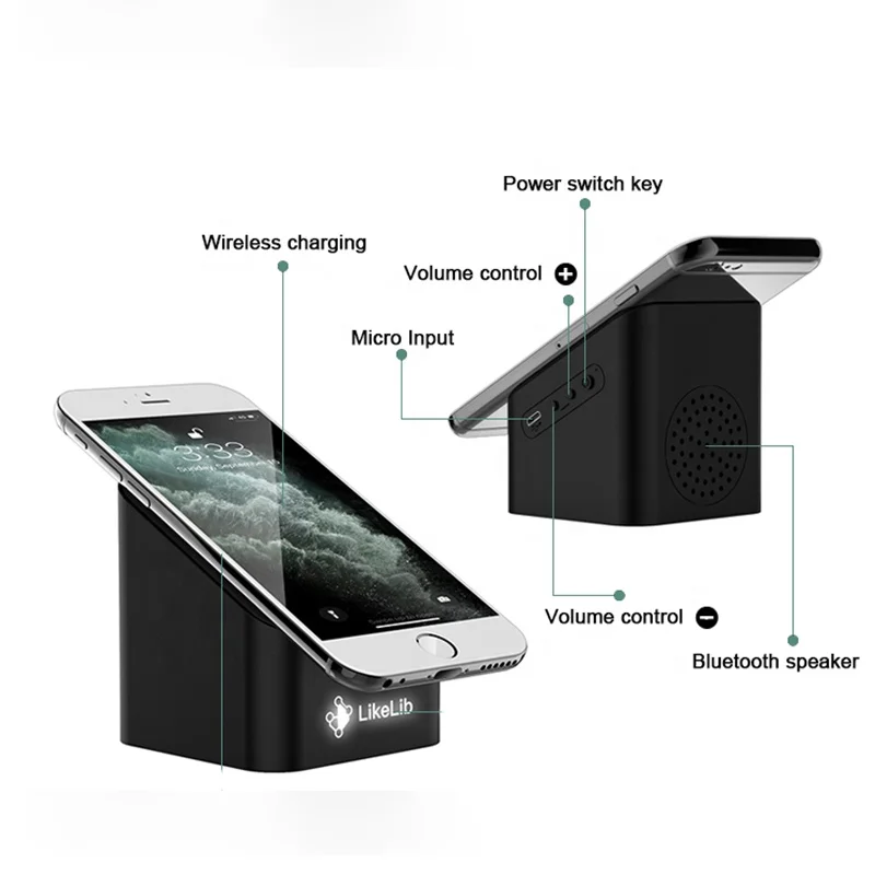 BT-125L New Arrival 5W Suction Cup LED Light Up Speaker Wireless Charger