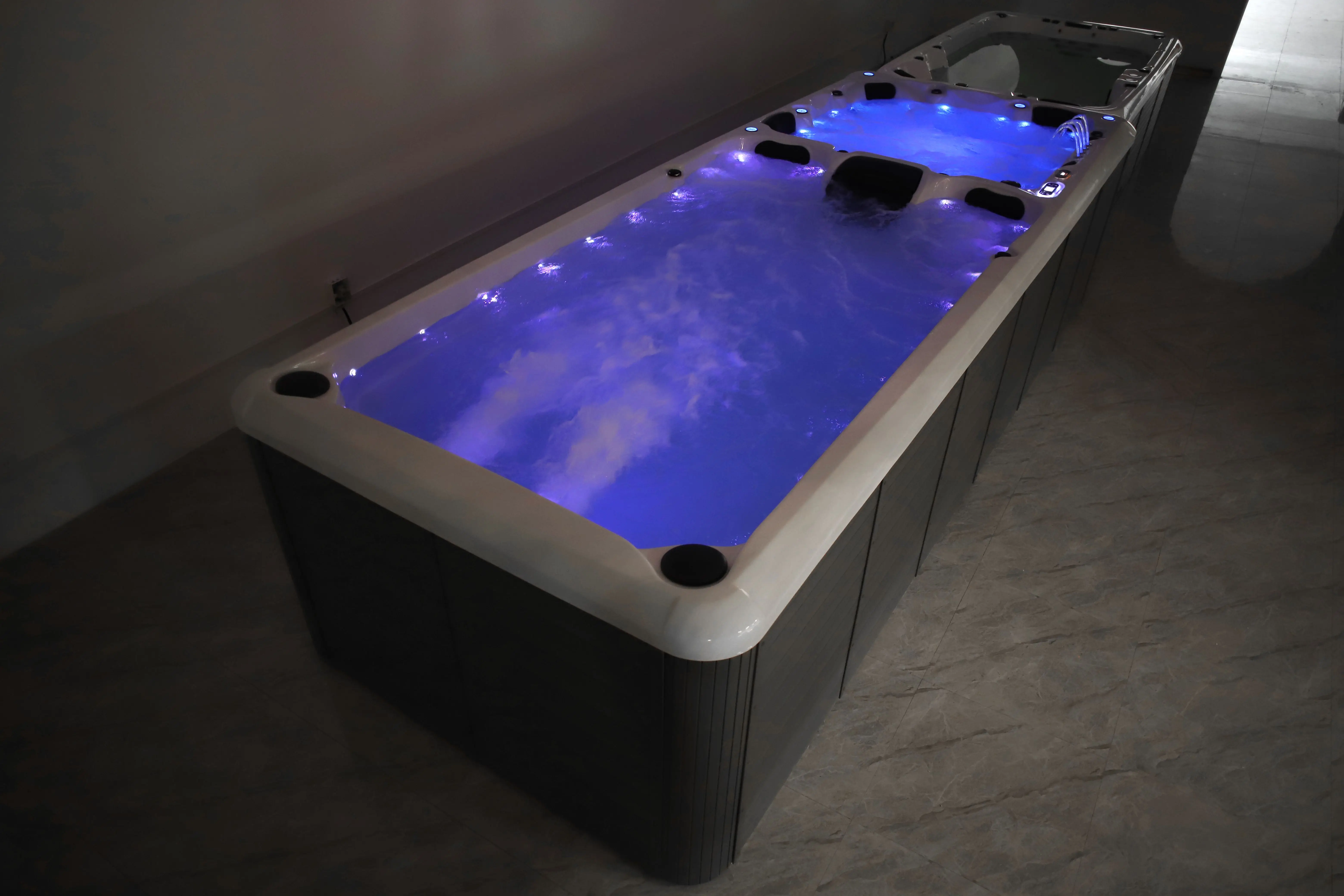 Роскошный автономный садовый акриловый бассейн для 8-12 человек, массажный большой открытый Бальбоа, спа для плавания