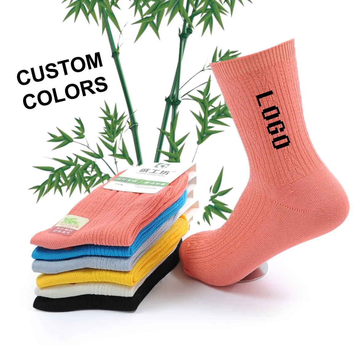 Custom logo soft athletic bamboo socks women designer socks bamboo socks ladies