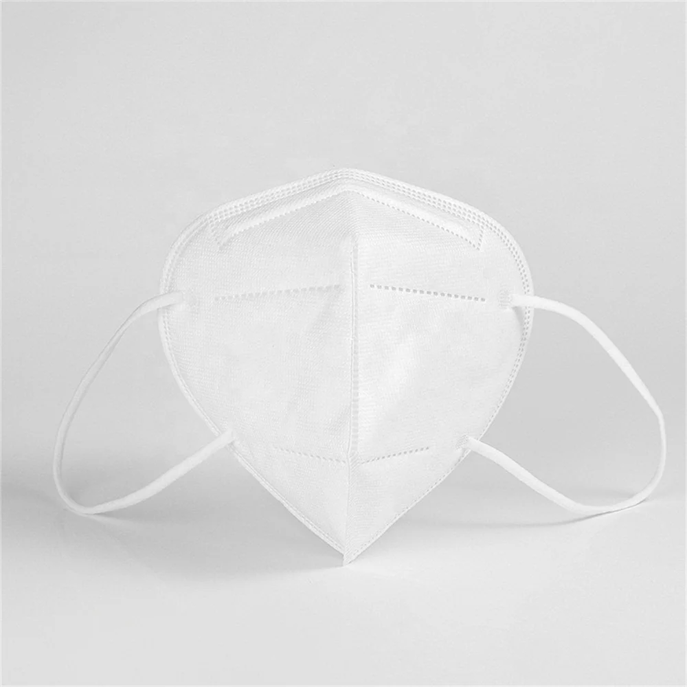 White Disposable KN95 Respirator Masks 5 Layer Flat Design Face Masks for Dust Protection