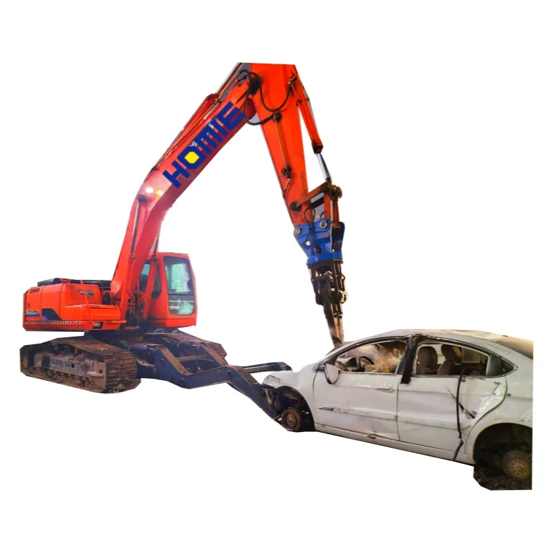 HOMIE designed 14ton dismantling car scrap shear for 12ton 18ton excavator attached shear in U.S.A