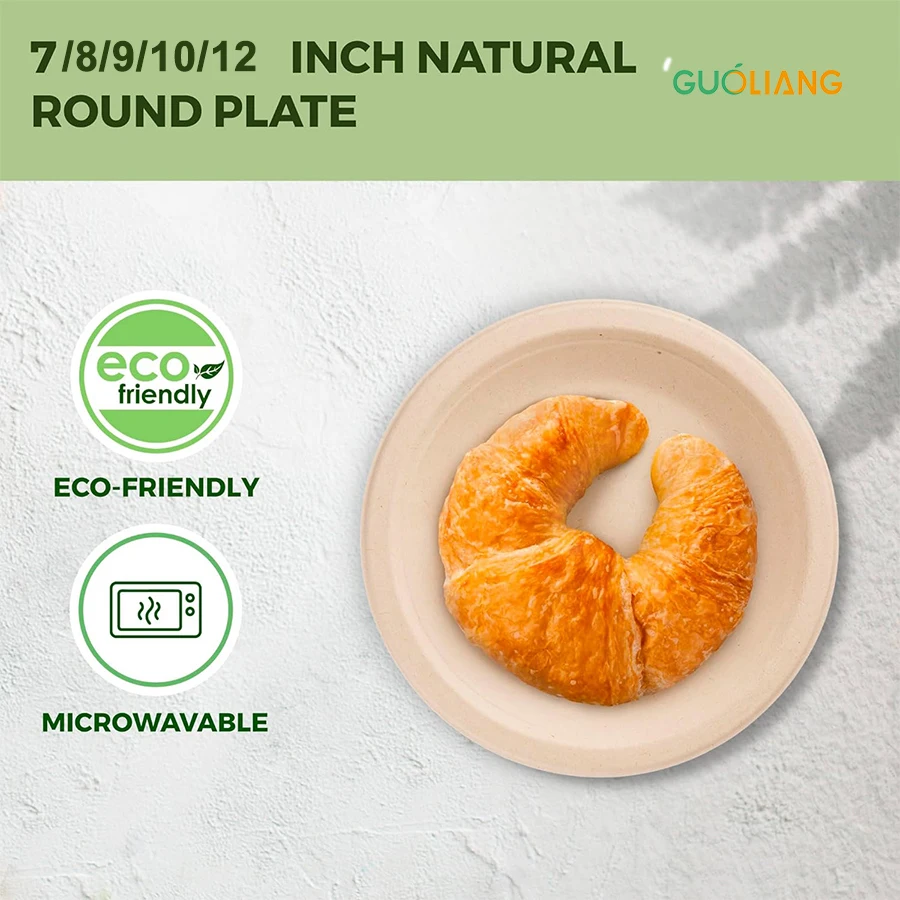 Customized Green Fast Food Tray Pulp Tableware 100% Compostable Biodegradable Disposable Paper Plates