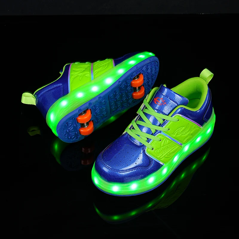 High Quality Usb Rechargeable Led Light Roller Shoes Wheel Skate Sneaker Shoes For Boys Girls Kids