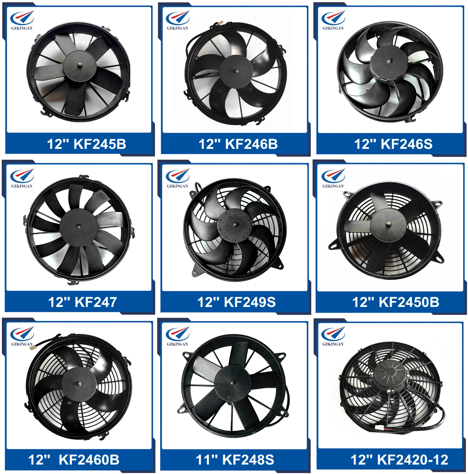 12 inch series condenser motor fan same as SPAL fan, air cooler fan price