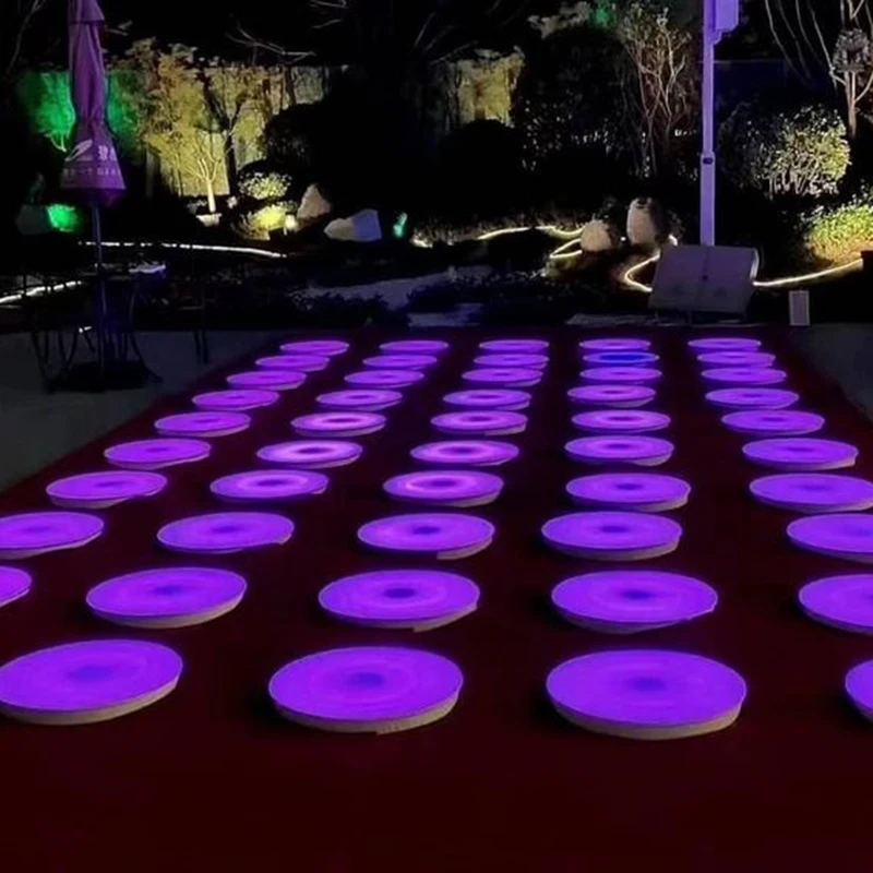 Wedding disco panels pressure sensitive light up round dance floor with music