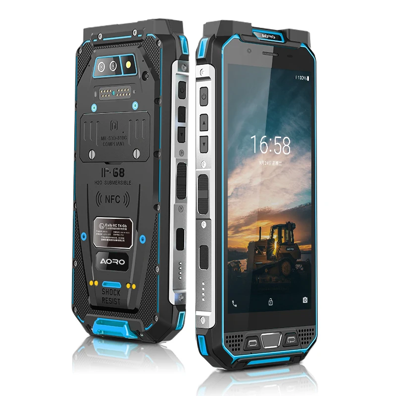 Android Touch Screen Smart Rugged Ip68 Waterproof Cell Phone Unlocked Atex Smartphone Nfc Vhf Uhf Mobile Intrinsic Safety Phone