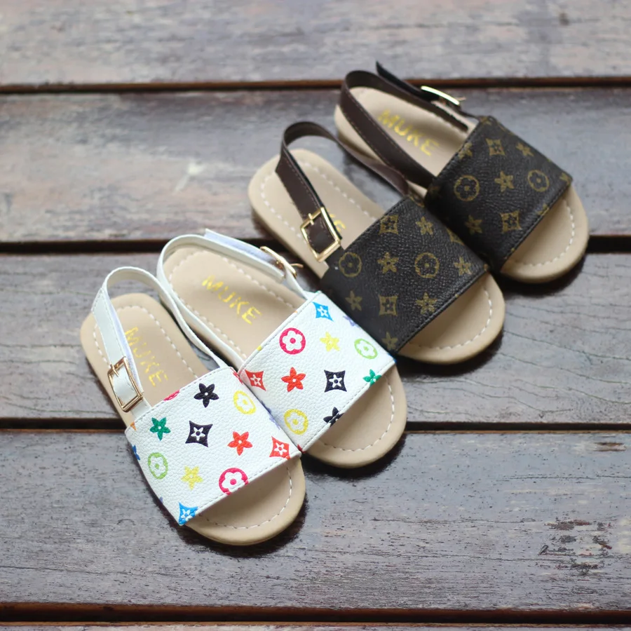 
2020 Summer Kids Girls Shoes Slide Adjustable Soft Rubber Sole Sandals 