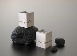 Original Design Decoration Vintage Luxury Leather Phase Moon Private Label Christmas Gift Yoga Cement Scented Candle Jar