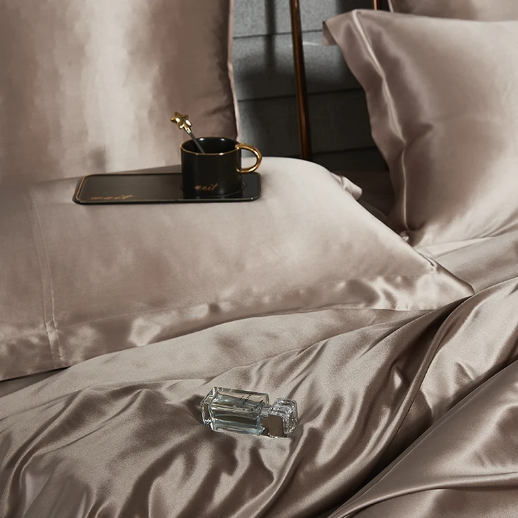 100%  pure mulberry silk luxury bed sheets bedding set