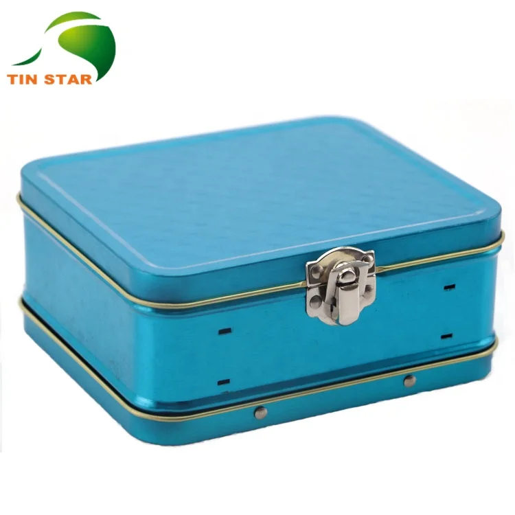 Custom Shape Metal Food Storage Packaging Cookie Biscuit Tin Can With Lock