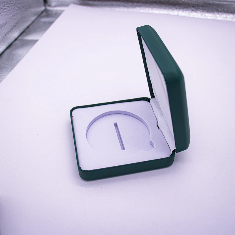 Custom Logo Leather Coin Display Packaging Gift Box Premium Boxes for Metal Coin Collections