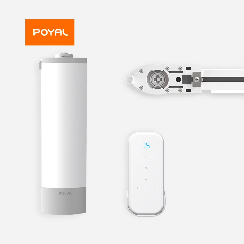 POYAL Customized Smart Curtain Set Ceiling Mounted Motorized Smart Rails System Intelligent Driver Motor Remote Control Curtains