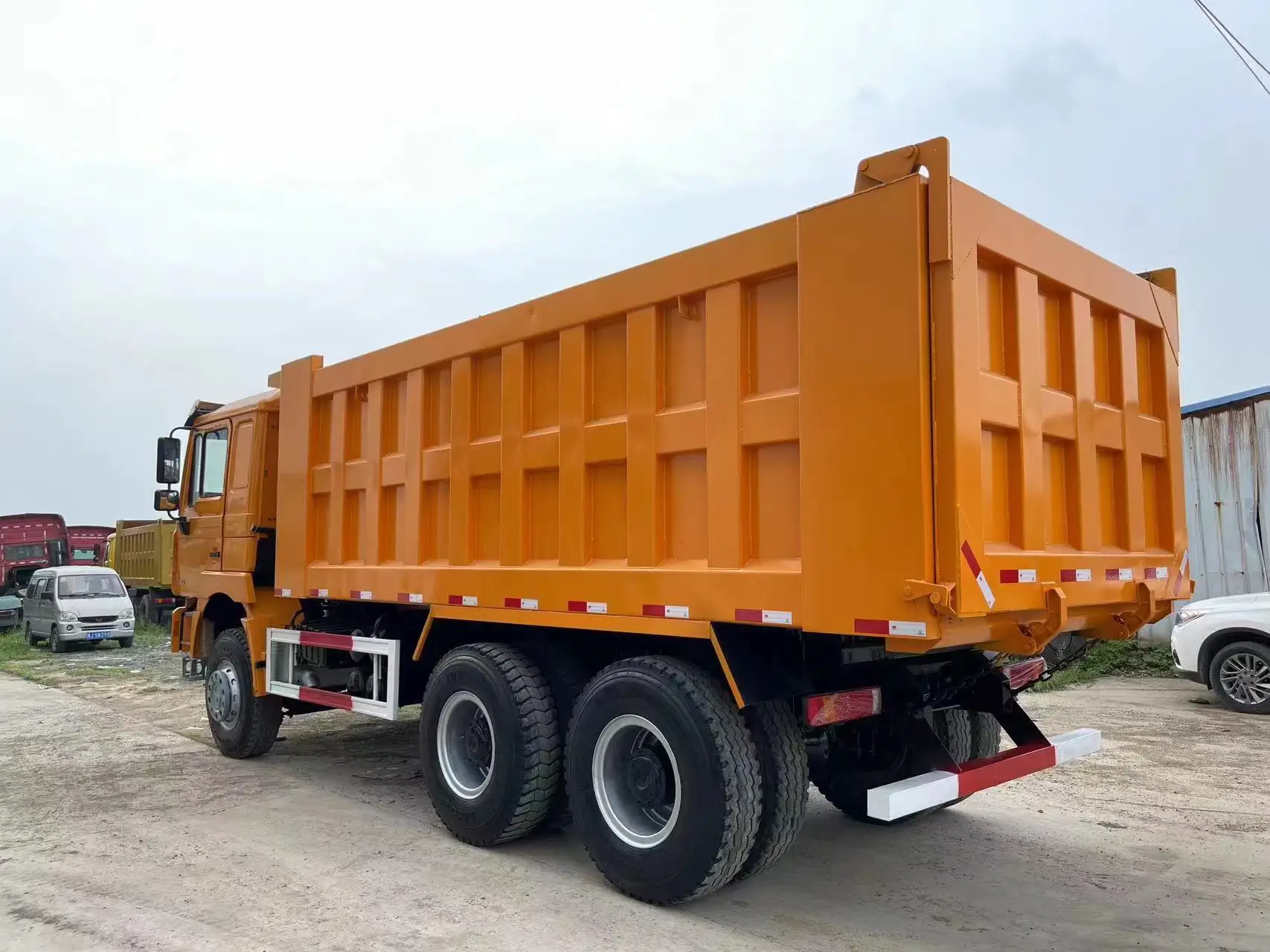 Large rear dump hydraulic trailer truck  rebar transport big truck trailer for sale