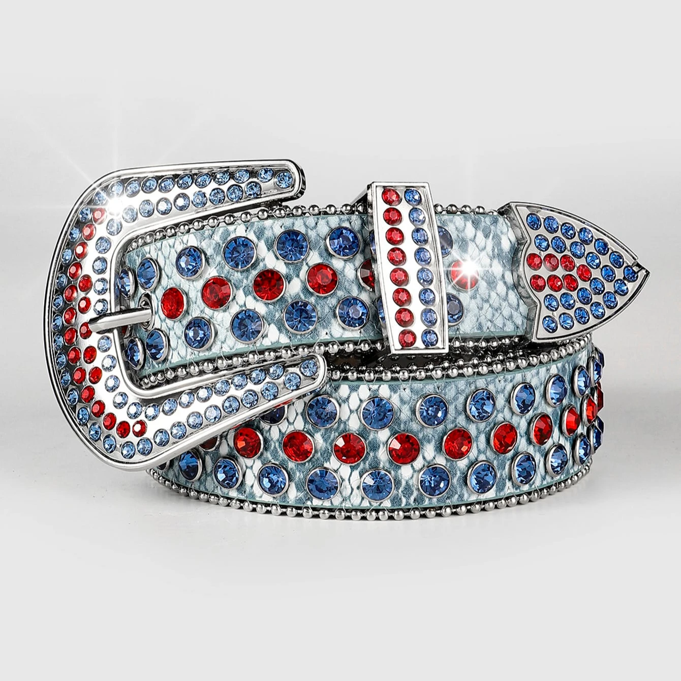 Manufactured Trending luxury BB simon rhinestone belt for women men cowboy cowgirl bling leather studded belts with removable