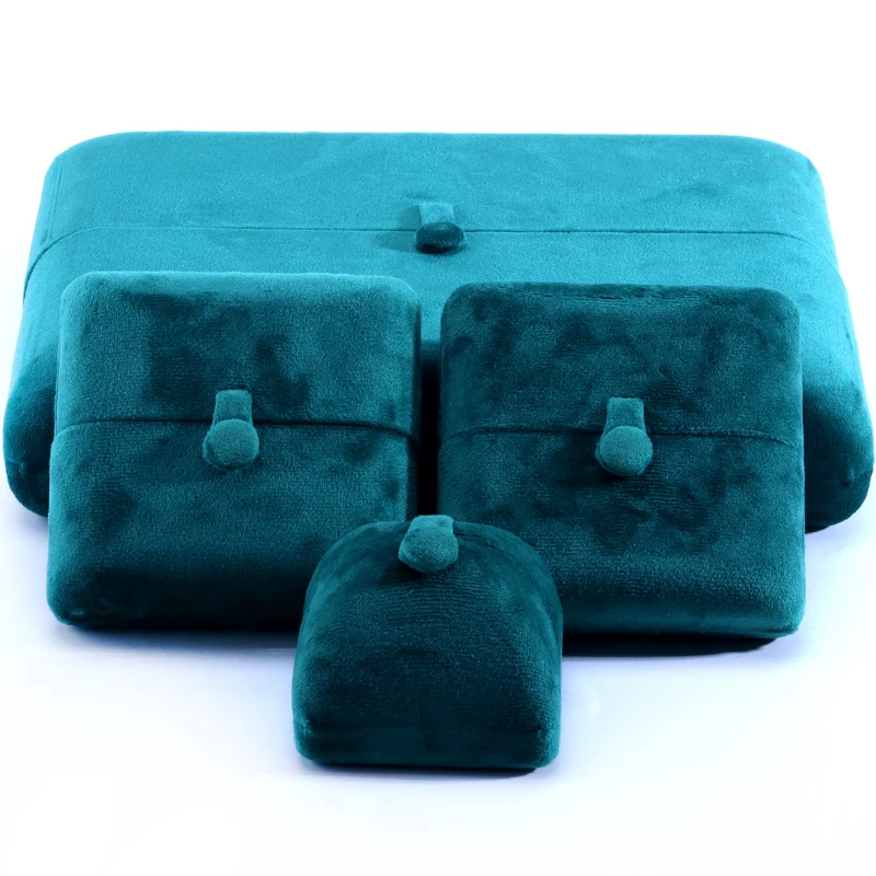 Hanhong Custom logo Luxury Jewelry Packaging Box Bracelet Earrings Gift Wholesale Green Velvet Necklace Ring