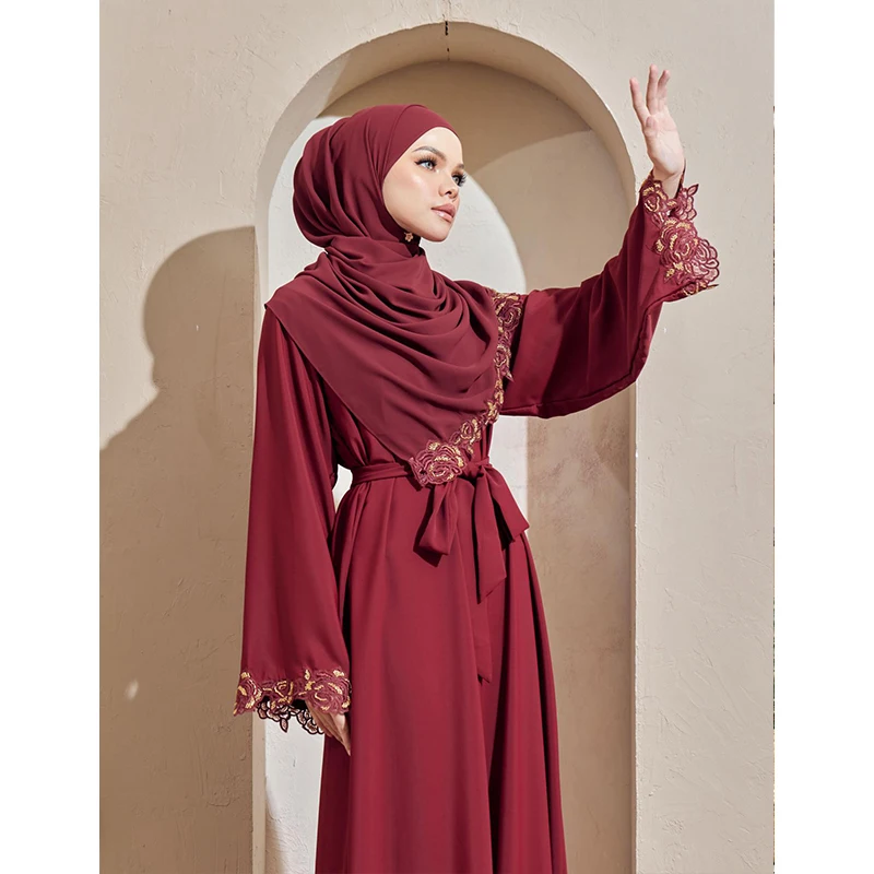 Turkish Women Fashion Modern Beautiful Chiffon Khaleeji Khimar Abaya Muslim Kimono Islamic Dress Clothing Morocco Jubah