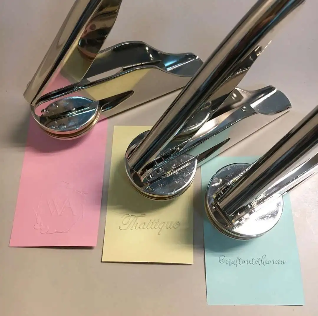 DWDP  Teacher Shiny Collecting Card Logo Postage Custom Making Emboss Seal Stamps Machine