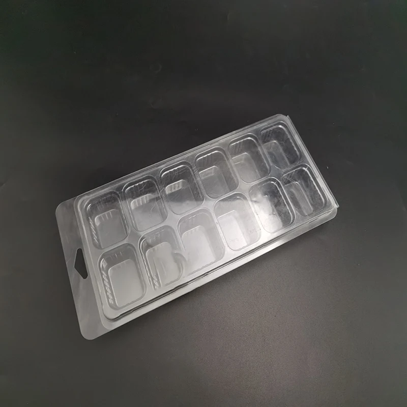 Divided Blister Pet Plastic Folding Tray For Ice Clamshell Ice Storage With Lid