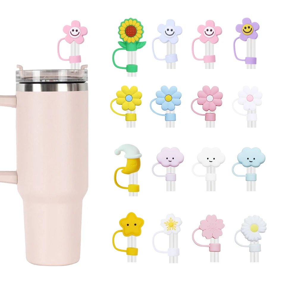 Silicone Manufacturer Natural World Reusable BPA Free Silicone Straw Stanley With Accessories Food Grade Straw Tip Cover Cap