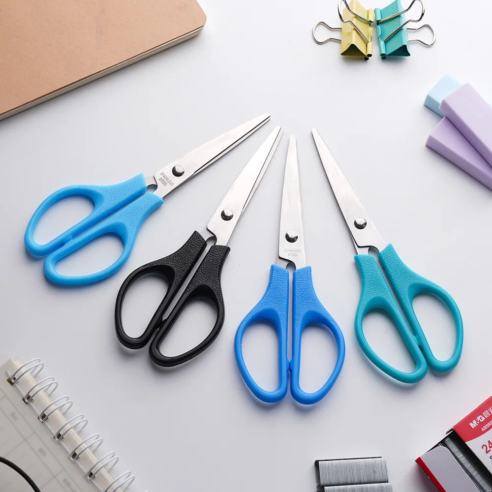 Multicolor student stationery scissors granular non-slip handle stainless steel office scissors  study office paper cutting tool