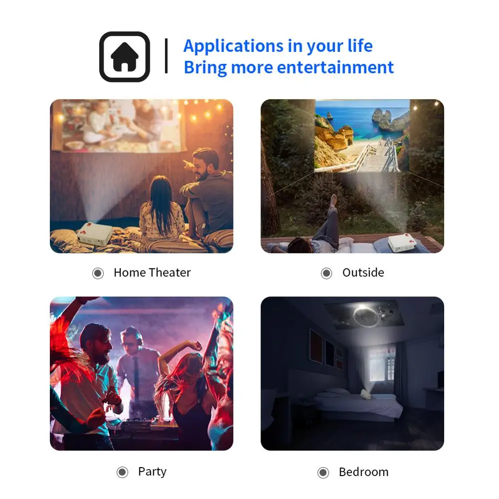 [OEM HOT 720P] Factory Directly selling New Mini Native HD 720p LCD LED Home Theater Projector Cinema Film Movie Video Projector