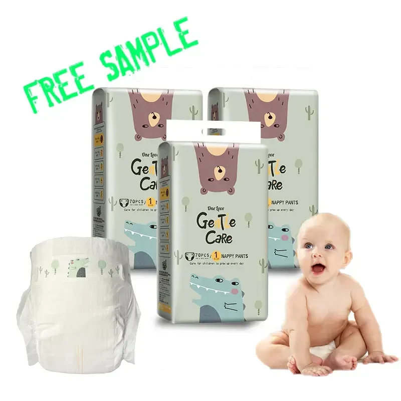 Wholesale Baby Diapers Day Diapers Nappies Manufacturer in China Disposable Large Absorption All Cotton Printed Children