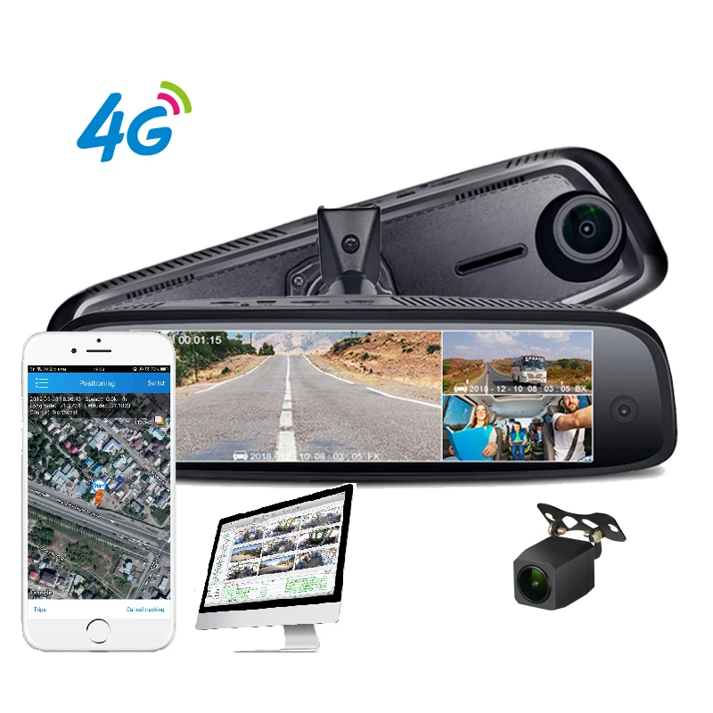 3 camera dash cam RAM 2GB+ROM 32GB HD Car DVR ADAS 4G FHD 1080P GPS Navi cmsv6 for vehicle fleet live video check 4g dash camera