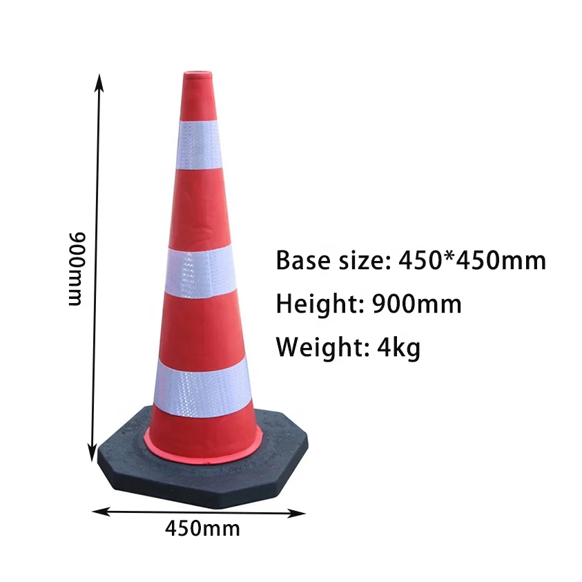 90cm Orange color EVA Flexible Traffic Road Safety Cone