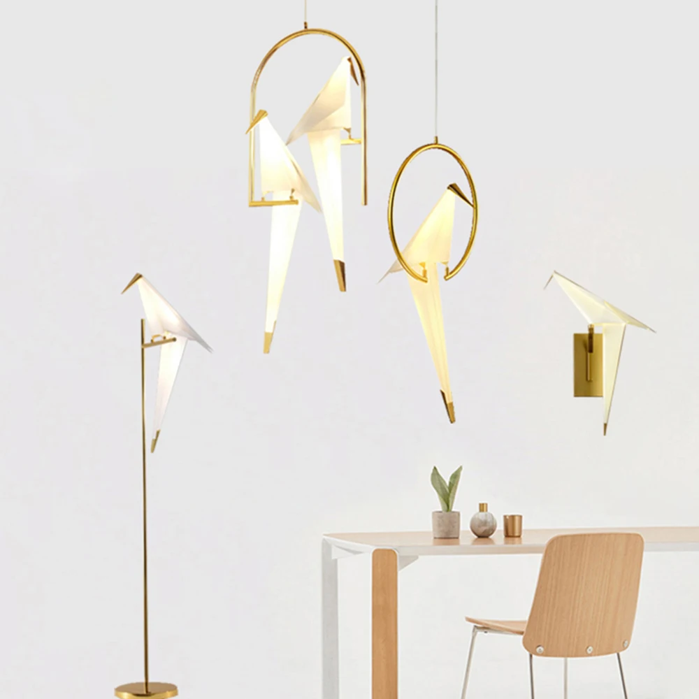  Paper Metal Crane Chandelier For LED Bird Design Pendant Lamp Origami Art metal origami bird chandelier light decor