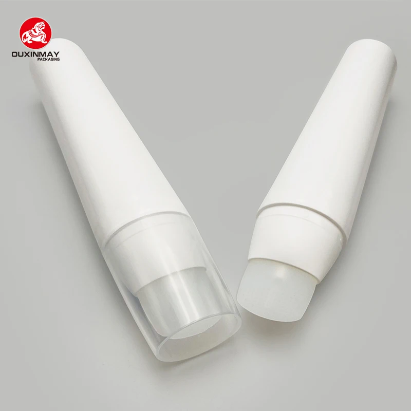 Oval PE/PLastic BB Cream with Silicone Brush Tube for Skin Care Sunscreen Cleanser and Mask Aluminum Material Squeeze Shape