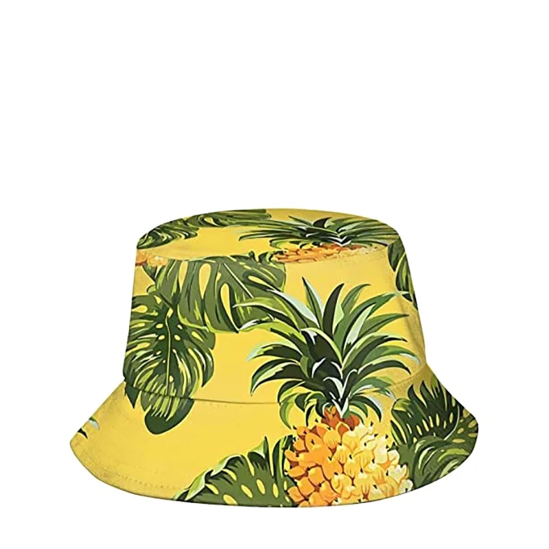 logo custom students cute strawberry watermelon fruits print double - sided summer sunshade fisherman hat bucket hat cap