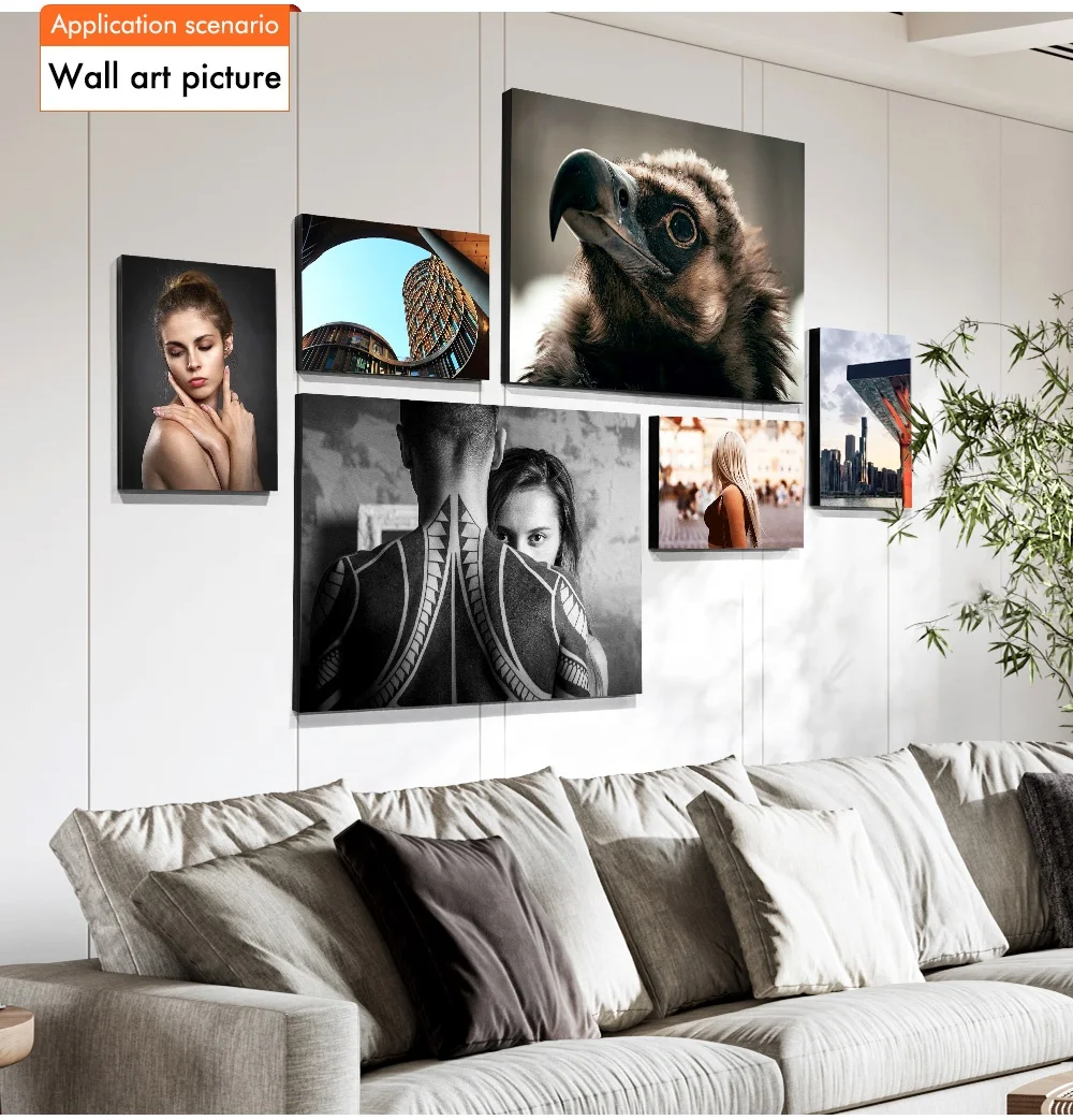 Factory Outlet Diy Light Mounted Photo Panel Wooden Photo Block Frameless Photo Tiles For Wall Display