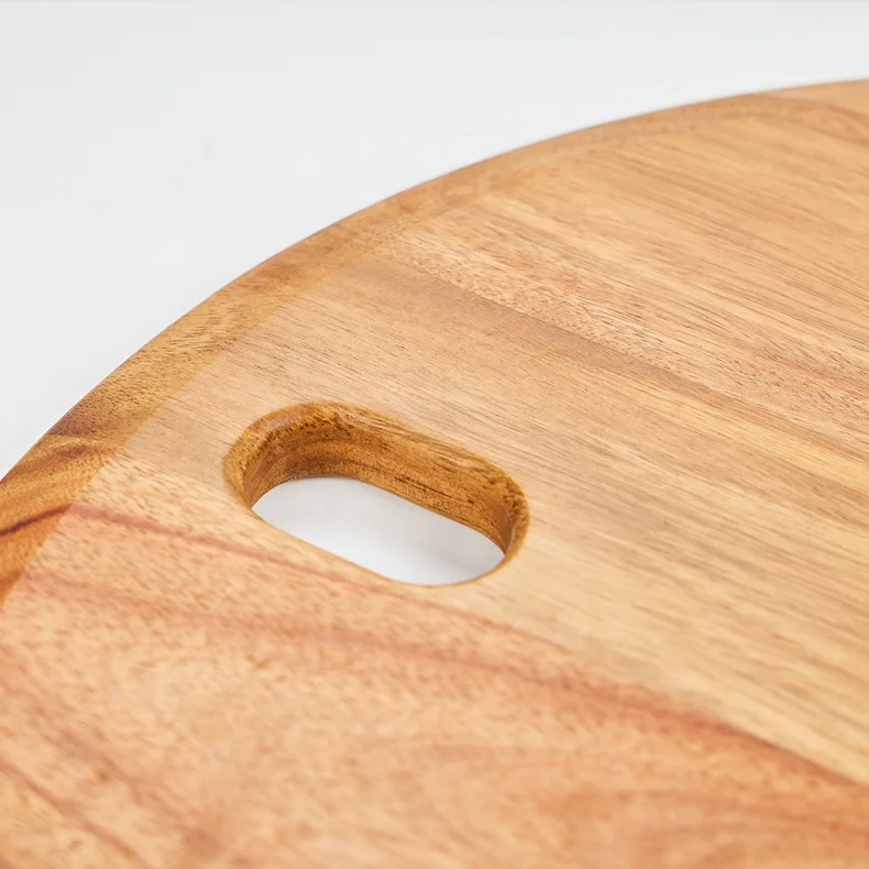 2022 Wholesale Custom Rectangle Chopping Blocks Wood Food Serving Tray Acacia Wooden Cutting Board with Handle
