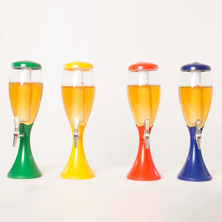 Wholesale 1.5L 3L Led Lighted Beer And Wine Dispenser Plastic Beer Cooler Dispenser Bar Juice Beer Tower