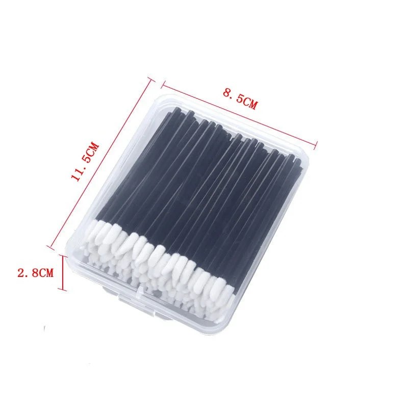 Multi-Color 50Pcs/Box Disposable Lip Brush Applicators Lipstick Applicator Wands For Lipstick Gloss With Case