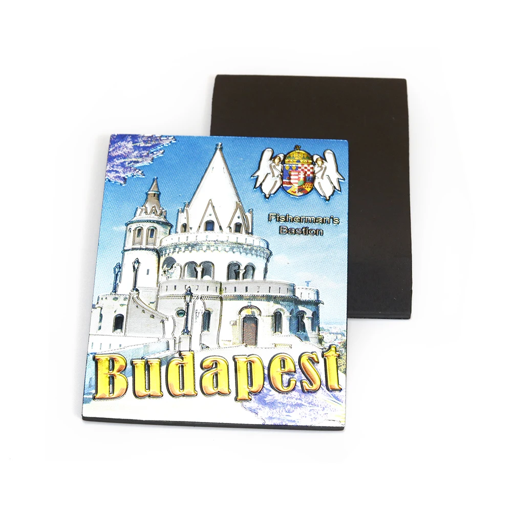 Factory Price Custom Hungary Budapest Souvenir Fridge Magnet Aluminum Foil Tourist Magnet