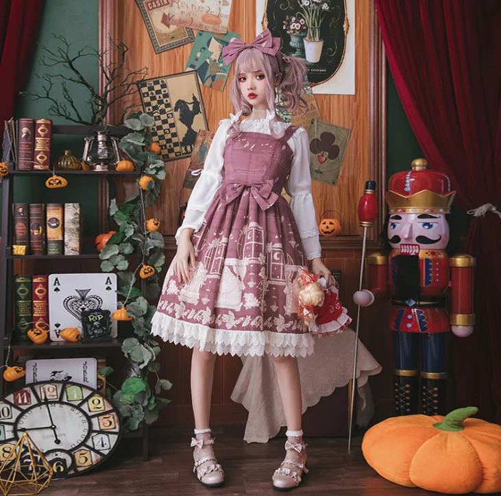 Lolita dress gorgeous design lace sling dress Lolita fluffy dress
