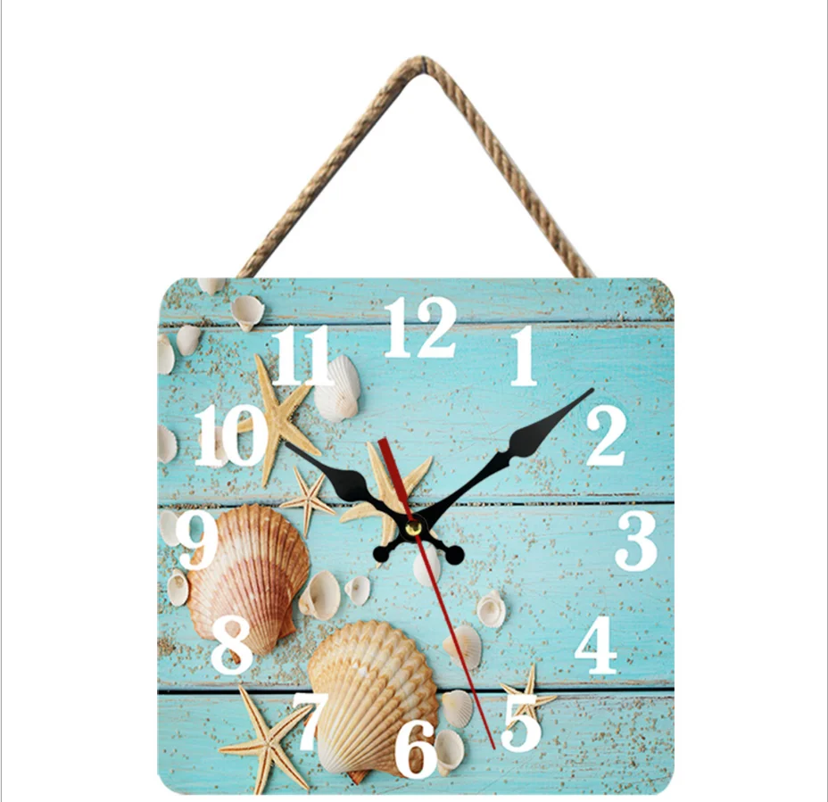 Variety Colors And Patterns 10 Inch Creative Retro Living Room Custom Home Decor Square wall clock