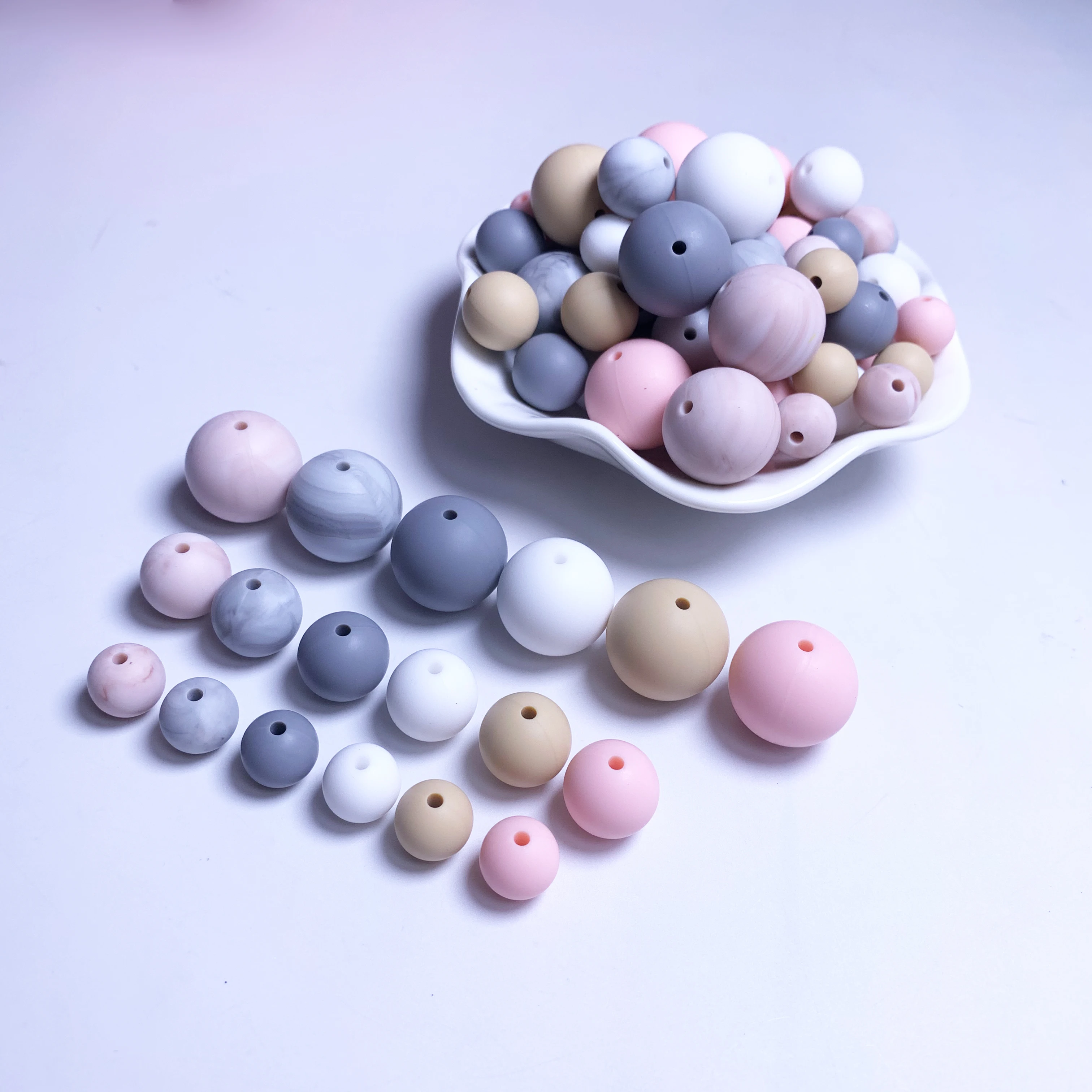 2020 BPA Free Silicone Beads 10mm/12mm/15mm/20mm Beads Silicone Teething Beads