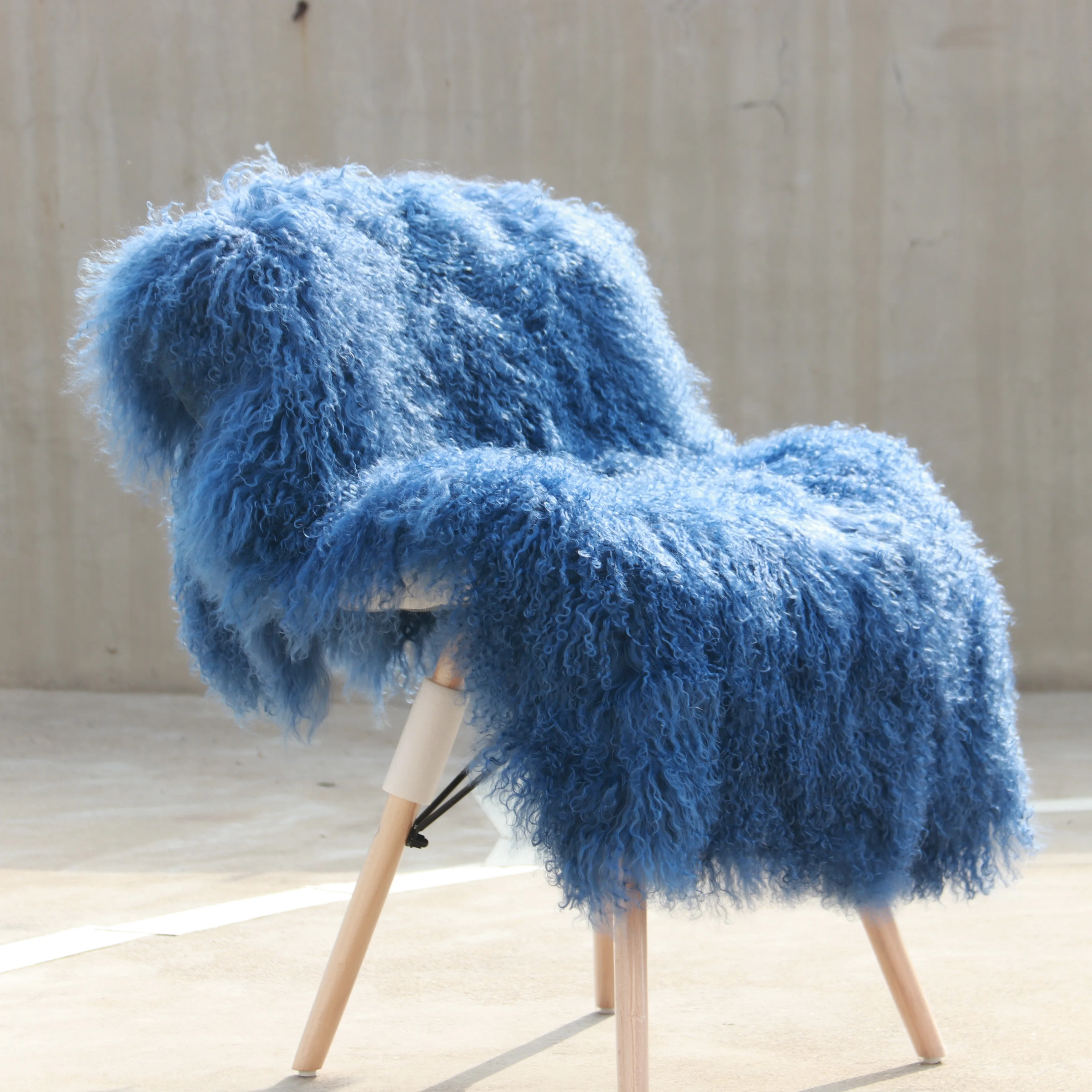 Luxury Natural White Mongolian Fur Plate Throw Sheepskin Tibetan Lambskin Real Fur Rug Genuine Hide