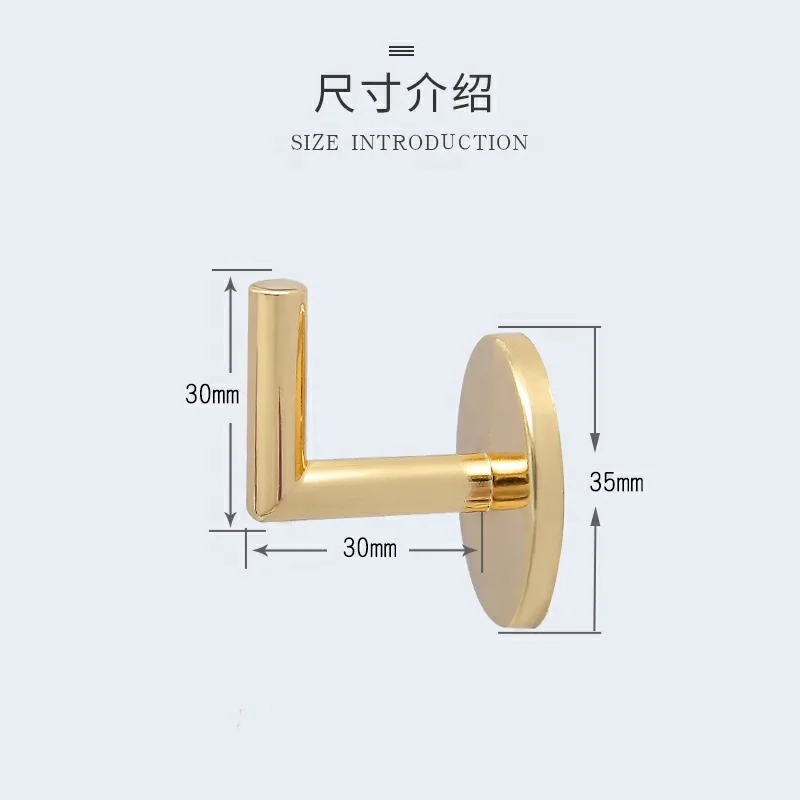 KEWOO high quality golden  color round simple luxury style wall curtain hook with rope for wall or door