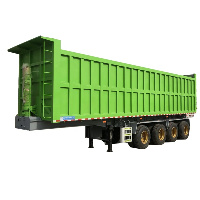4 Axle Dumper Dump Trailer with Single point suspension Axle Tipper Dumper