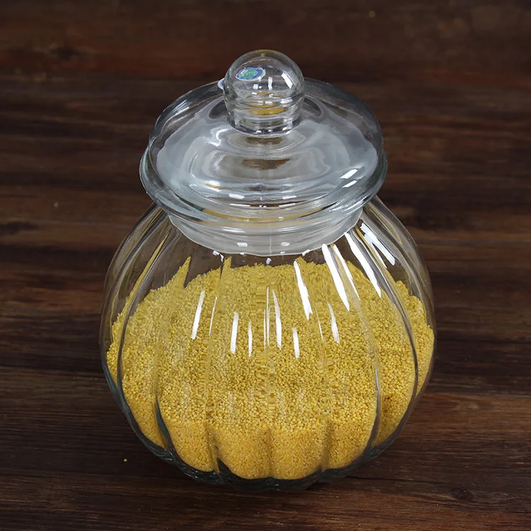 Pumpkin Shape Honey Jam Bottle Glass Jam Jar Food Storage Preserve Honey Glass Jar Fridge Air tight Glass Storage Jar